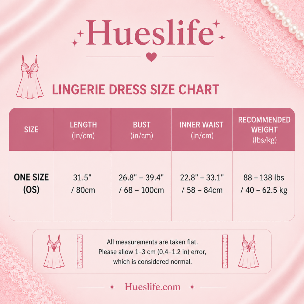 Lingerie dress size chart