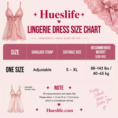 Babydoll lingerie dress size chart