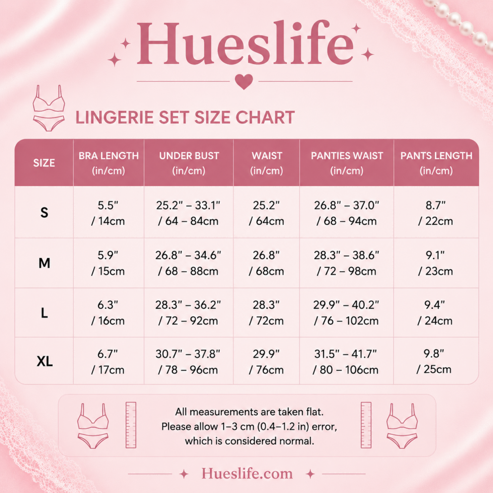Lingerie dress size chart