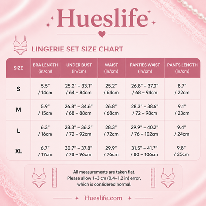 Lingerie dress size chart